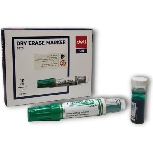 Marqueur Rechargable pour tableau Deli E6820 Vert- PACK DE 10  - 3