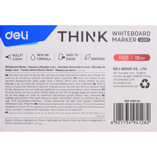 Marqueur DELI THINK U001 Rouge - PACK DE 12 - 3