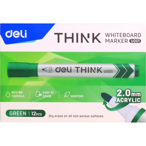 Marqueur DELI THINK U001 Vert - PACK DE 12