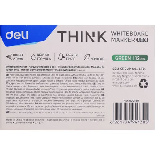 Marqueur DELI THINK U001 Vert - PACK DE 12 - 3
