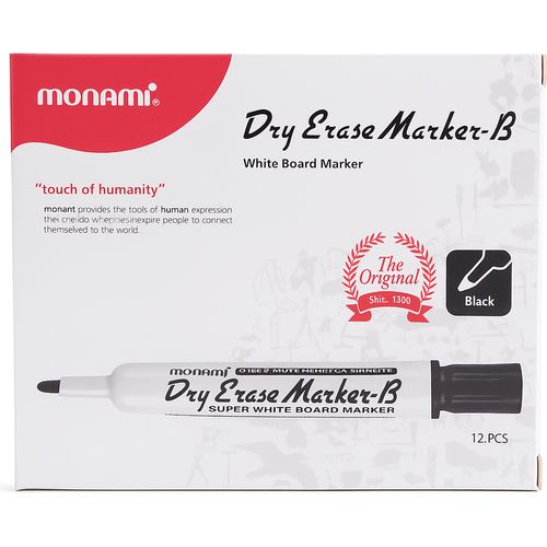 Marqueur MONAMI pour Tableau - Noir 12pcs - 2
