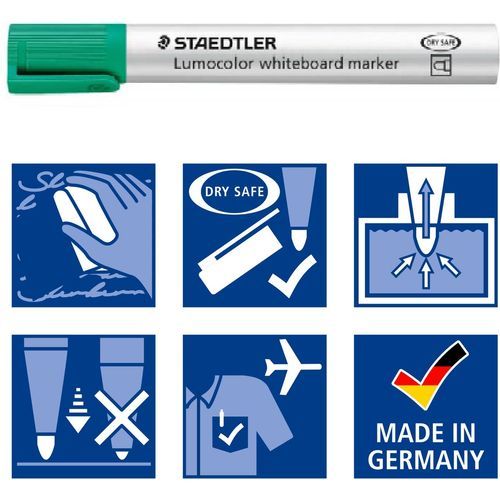 Marqueur Whiteboard Staedtler Lumocolor 351 Vert pack 10pcs - 3