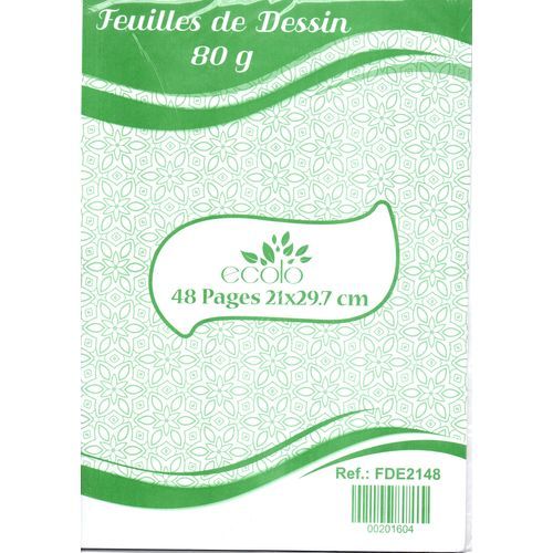 Feuilles de dessin perforées ECOLO 48p 80g - 2