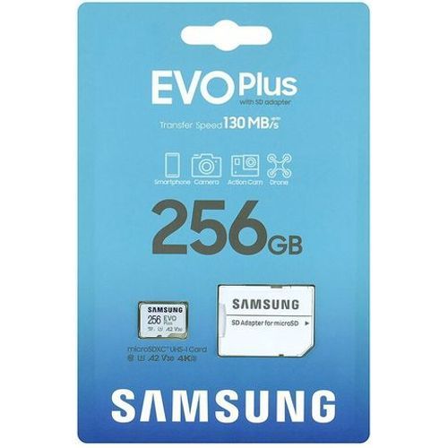 Carte mémoire Samsung EVO Plus 256 Go MicroSDXC UHS-I Classe 10