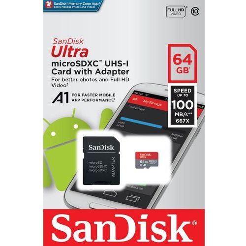 Carte mémoire Sandisk Ultra 64 Go MicroSDXC UHS-I - 3