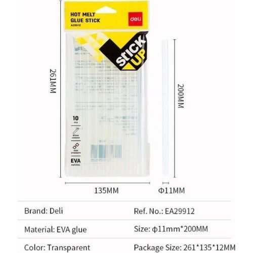 Colle DELI Hot Melt A29912 11x200mm 10 pcs - 2