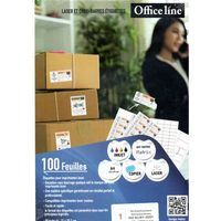 Papier Adhésif Laser et Code-Barres Office Line A4 100 Feuilles