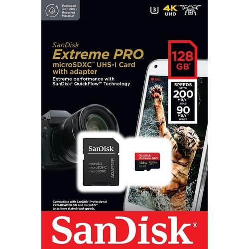 Sandisk Extreme Pro microSDXC 128Go 200MB/s pour Camera GoPro 4K UHD SD Card Hight Speed 128GB - 3