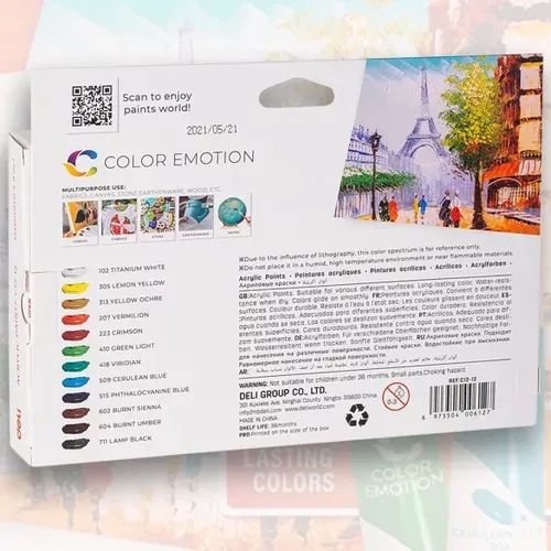 Deli Color Emotion peinture acrylique 12 couleurs - 3
