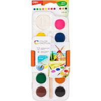 Deli Color Emotion peinture à eau 12 couleurs + 1 pinceau