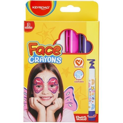 Keyroad 3 Face Crayons (Blanc, Rose, violet)