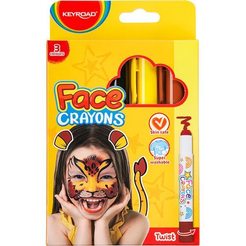 Keyroad 3 Face Crayons (Noir, Jaune, Marron) - 2