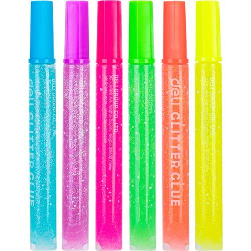 Glitter Glue Deli stick up 6 couleurs x12ml A713 01 - 2
