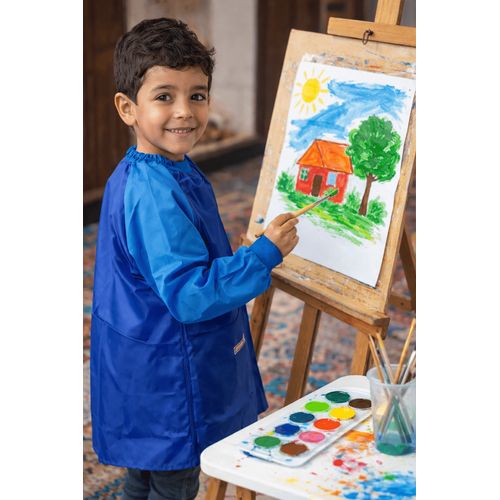 Tablier enfant Brunnen Bleu avec manches longues – Protection peinture et cuisine – 6-8 ans - 3