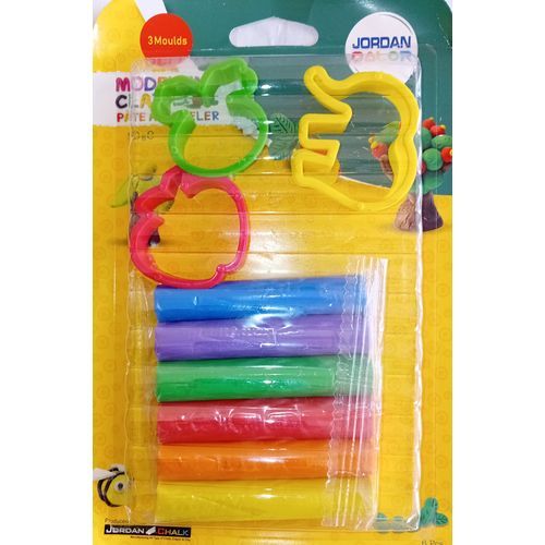 Pâte à modeler JORDAN COLOR 6 couleurs avec 3 moule - 3