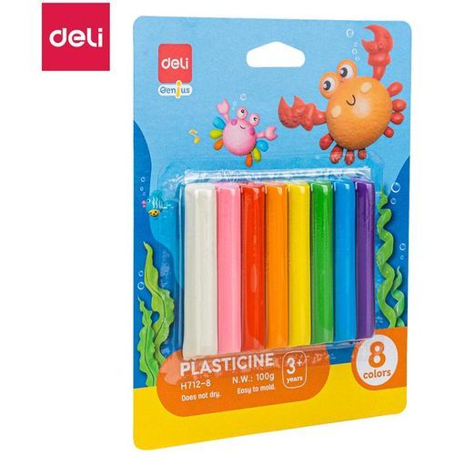 Pâte à modeler Deli Genius PLASTICINE 8 couleurs