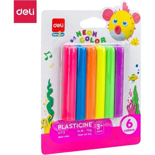 Pâte à modeler Deli Genius PLASTICINE 6 couleurs