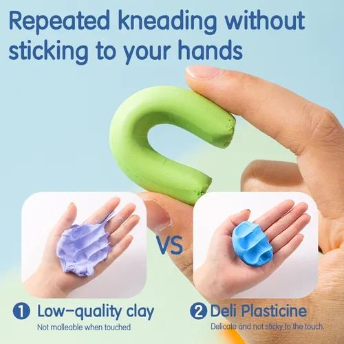 Pâte à modeler Deli Genius PLASTICINE 6 couleurs - 2