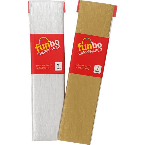 Papier Crépon FunBo Arg/Or 200x50 mm