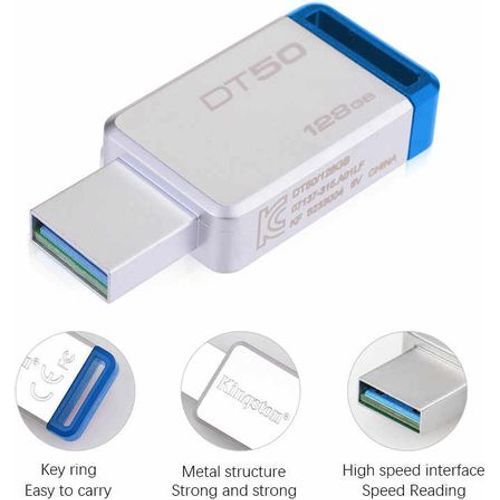Clé USB 3.1 Kingston DataTraveler 50 - 64 Go - 3