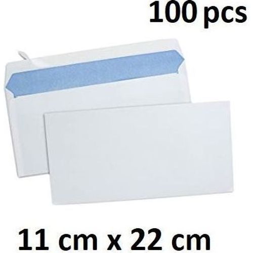 Lot de 100 Enveloppes américaines 110 x 220 blanches autocollantes 100g - 3