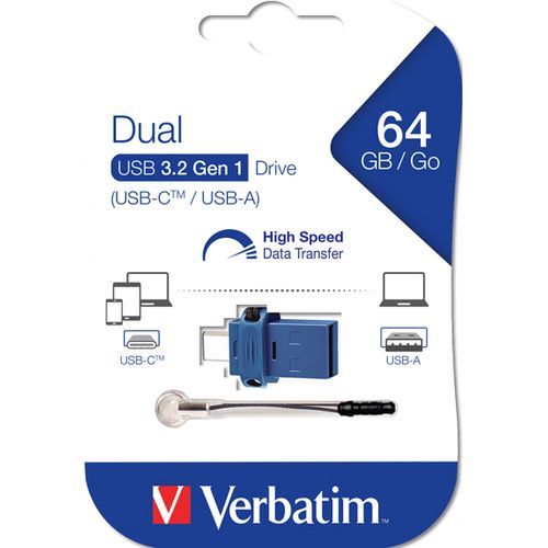 Verbatim USB 3.2 Gen 1 USB-C USB-A 64Go - 3