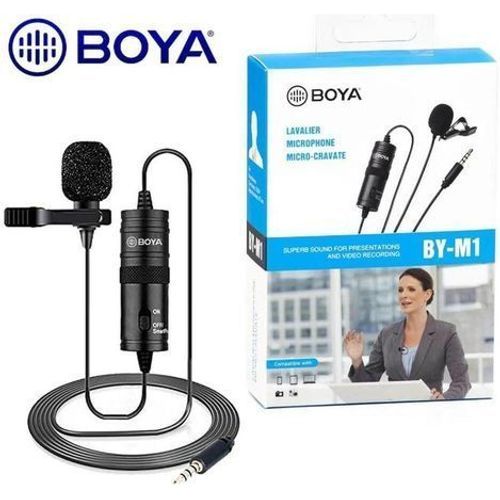 Boya M1 Microphone cravate 3,5 mm pour Smartphones Camera PC - Câble 6 m - 2