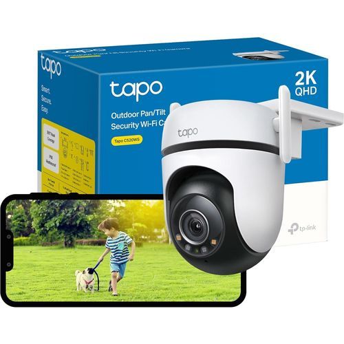 Tapo C520WS 2K QHD (4MP) Caméra Surveillance WiFi extérieur 360° PTZ, Vision nocturne couleur Starlight