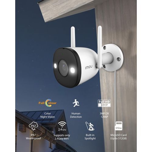 IMOU Bullet 2E Caméra d'extérieur WIFI 3MP - 3