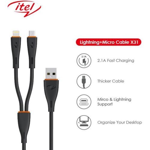CABLE USB itel ICD-X31 1M 2in1