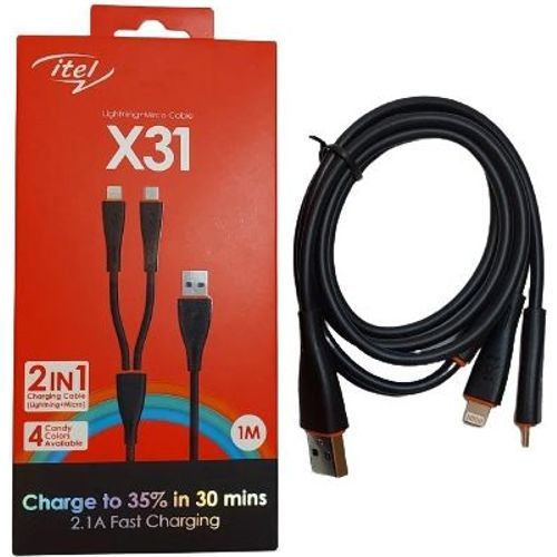 CABLE USB itel ICD-X31 1M 2in1 - 2