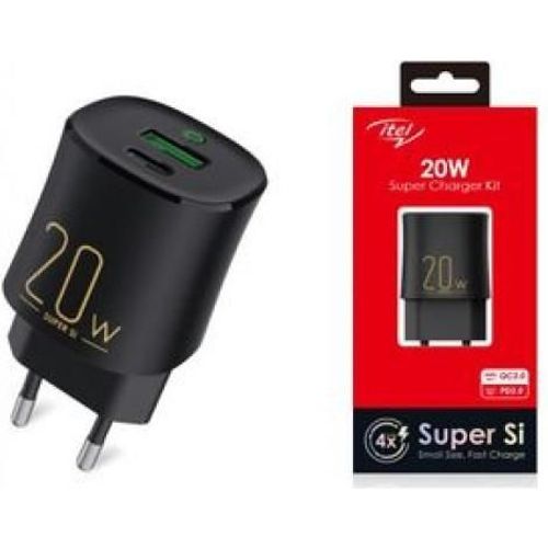 Chargeur Itel ICW-201E Noir 20W charge rapide