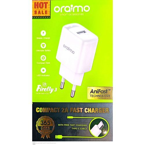 ORAIMO Firefly 3 Compact 2A Fast Charger - 2