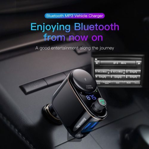 Baseus Chargeur de voiture + émetteur FM Bluetooth MP3 Noir - 2