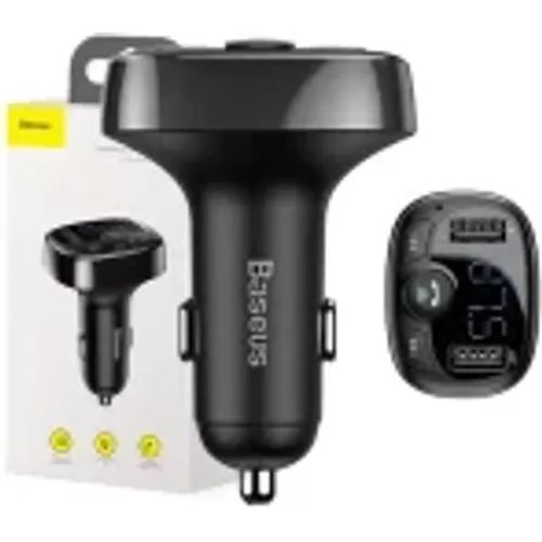 Baseus MP3 Lecteur Transmetteur FM typed Bluetooth 2xUSB microSD, Noir - 2