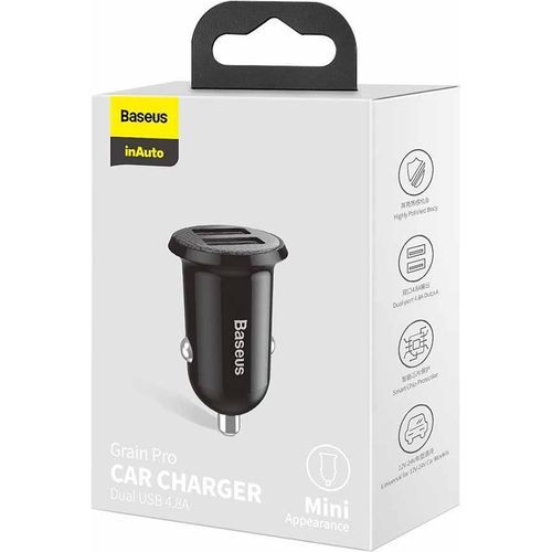 Baseus Chargeur de voiture USB 4.8A Noir - 2
