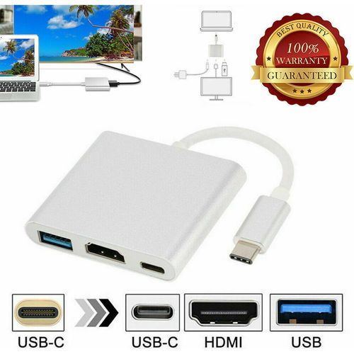 Adaptateur USB Type C Vers HDMI 4k USB 3.0 Convertisseur Hub pour MacBook Pro - 3